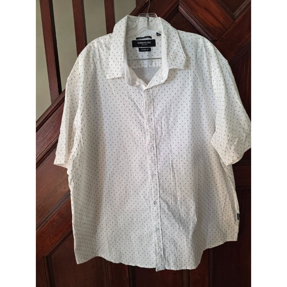 Kenneth Cole Mens White Short Sleeve Shirt 3X Tapered Fit